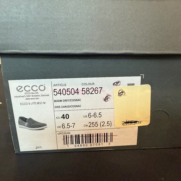 Men's Ecco S Lite Warm Grey/Cognac - Brand New with box - Picture 4 of 4